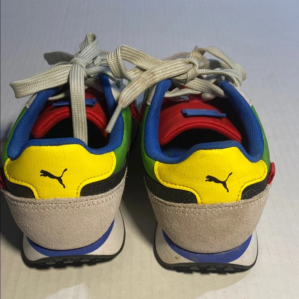 PUMA Kids “Future Rider” Sneakers in Gray, Green, and Red - Picture 4 of 8